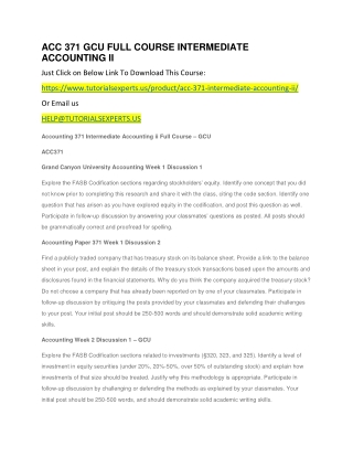 ACC 371 GCU FULL COURSE INTERMEDIATE ACCOUNTING II