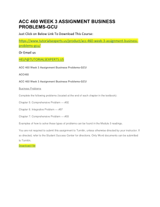 ACC 460 WEEK 3 ASSIGNMENT BUSINESS PROBLEMS-GCU