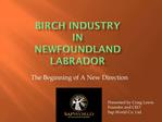 Birch Industry in Newfoundland Labrador