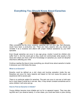 Everything You Should Know About Earaches
