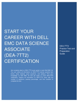 Start Your Career with Dell EMC Data Science Associate (DEA-7TT2) Certification