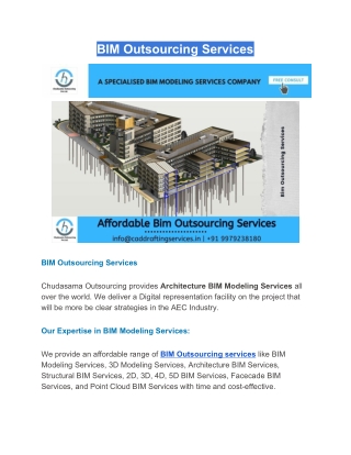 Best Affordable BIM Outsourcing Services | Architectural BIM Services