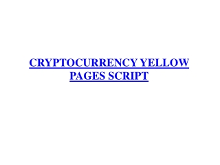 CRYPTOCURRENCY YELLOW READY MADE CLONE SCRIPT