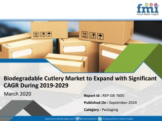 Biodegradable Cutlery Market to Expand with Significant CAGR During 2019-2029