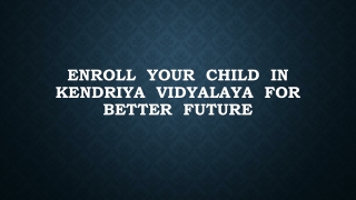 Kendriya Vidyalaya Admission