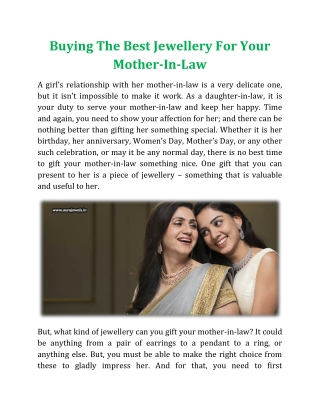 Buying The Best Jewellery For Your Mother-In-Law - Aura Jewels