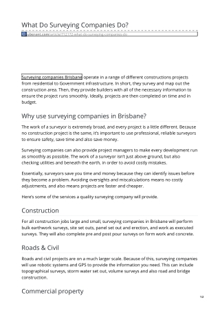 What Do Surveying Companies Do?