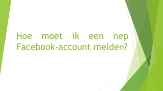 HOE MOET IK EEN NEP FACEBOOK-ACCOUNT MELDEN?