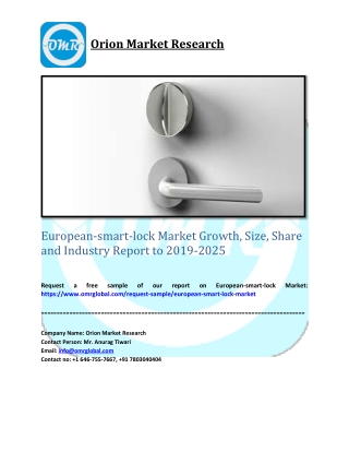 European-smart-lock Market Size, Share, Trends & Forecast 2019-2025