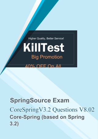 Free Demo CoreSpringV3.2 SpringSource Practice Exam V8.02 | Killtest