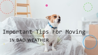 Important Tips For Moving In Bad Weather