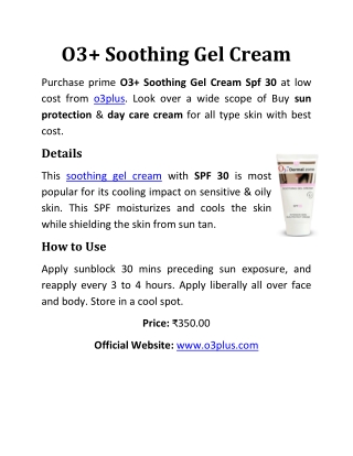 O3  Soothing Gel Cream