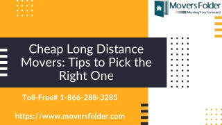 Tips to Pick right Cheap Long Distance Movers