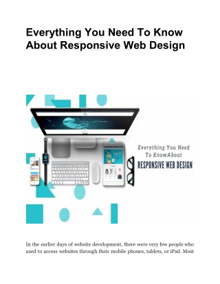 Everything You Need To Know About Responsive Web Design