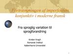 Fortr ngningen af imperfektum konjunktiv i moderne fransk