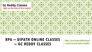 RPA – UiPath Online classes – Gc Reddy classes