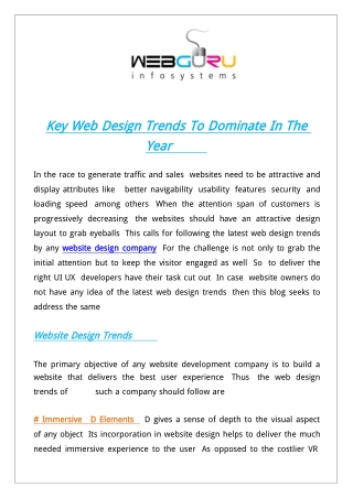 Key Web Design Trends To Dominate In The Year 2020