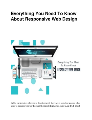 Everything You Need To Know About Responsive Web Design