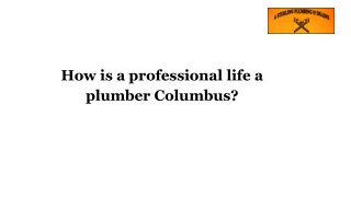 How is a professional life a plumber Columbus