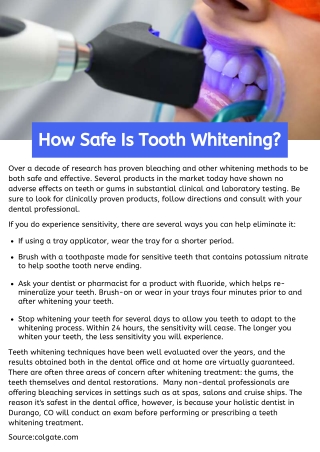 How Safe Is Tooth Whitening?