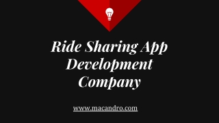 Ride Sharing App Development Company | Macandro