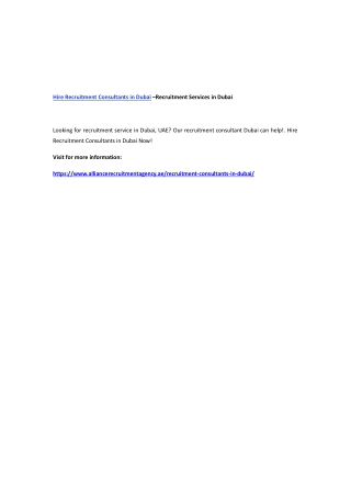 Hire Recruitment Consultants in Dubai –Recruitment Services in Dubai