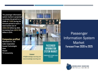 Passenger Information System Market to be Worth US$42.294 billion by 2025