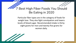 7 Best High Fiber Foods You Should Be Eating in 2020