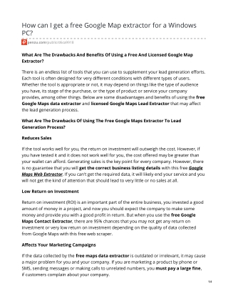 How can I get a free Google Map extractor for a Windows PC?