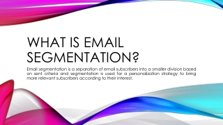 What is email list segmentation?