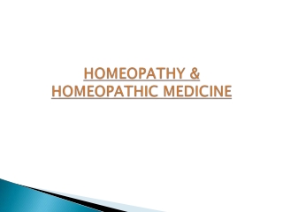 Homeopathy & Homeopathic Medicines