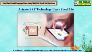 Actuate ERP Technology Users Email List