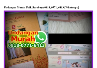 Undangan Murah Unik Surabaya O818•O771•6413[wa]