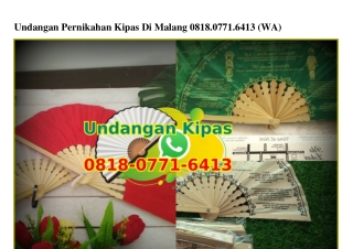 Undangan Pernikahan Kipas Di Malang 0818·0771·6413[wa]