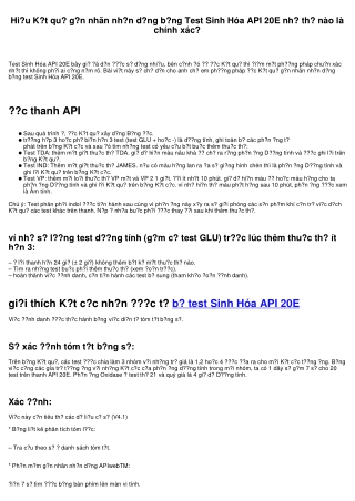 Đọc Kết quả gắn nhãn nhận dạng bằng Test Sinh Hóa API 20E ra làm sao là chuẩn xác?