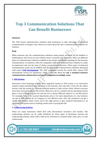 Top 3 Communication Solutions That Can Benefit Businesses