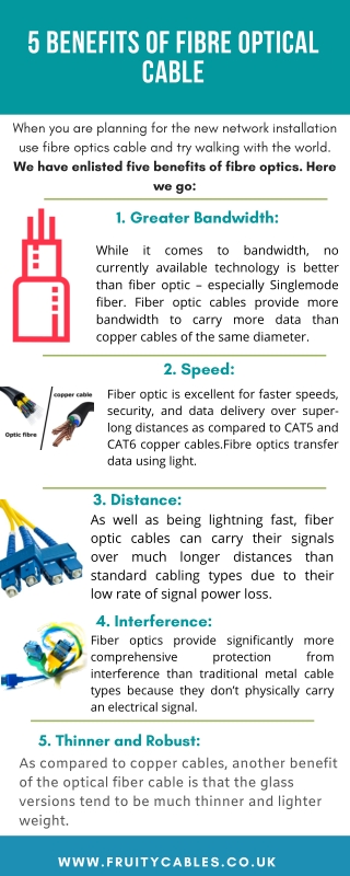 5 Benefits of Fibre Optical Cable