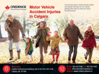 Motor Vehicle Accident Injuries in Calgary-Credence Physiotherapy & Massage Centre