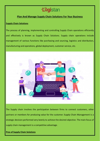 Plan And Manage Supply Chain Solutions For Your Business