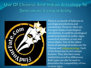 Use Of Chinese And Indian Astrology To Determine Compatibility