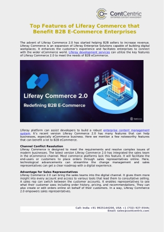Top Features of Liferay Commerce that Benefit B2B E-Commerce Enterprises