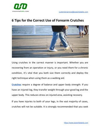6 Tips for the Correct Use of Forearm Crutches