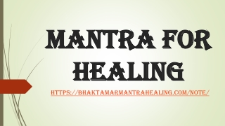 Mantra for healing