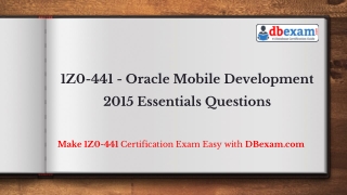 [PDF] 1Z0-441 - Oracle Mobile Development 2015 Essentials Questions