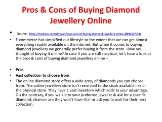 Pros & Cons of Buying Diamond Jewellery Online