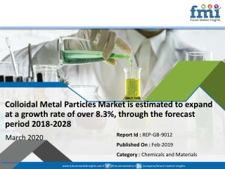 Latest Research Report on   Colloidal Metal Particles Market Expected to Grow a CAGR of 8.3% during 2018 - 2028