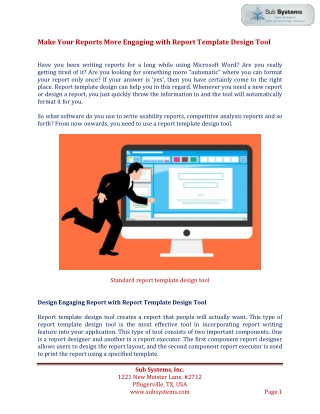 Make Your Reports More Engaging with Report Template Design Tool