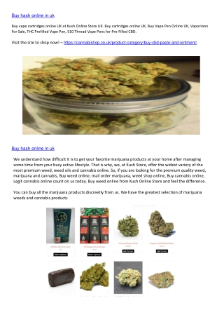 Buy hash online in uk