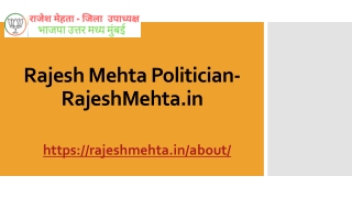 Rajesh Mehta Politician- RajeshMehta.in