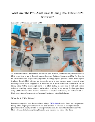 What Are The Pros And Cons Of Using Real Estate CRM Software?
